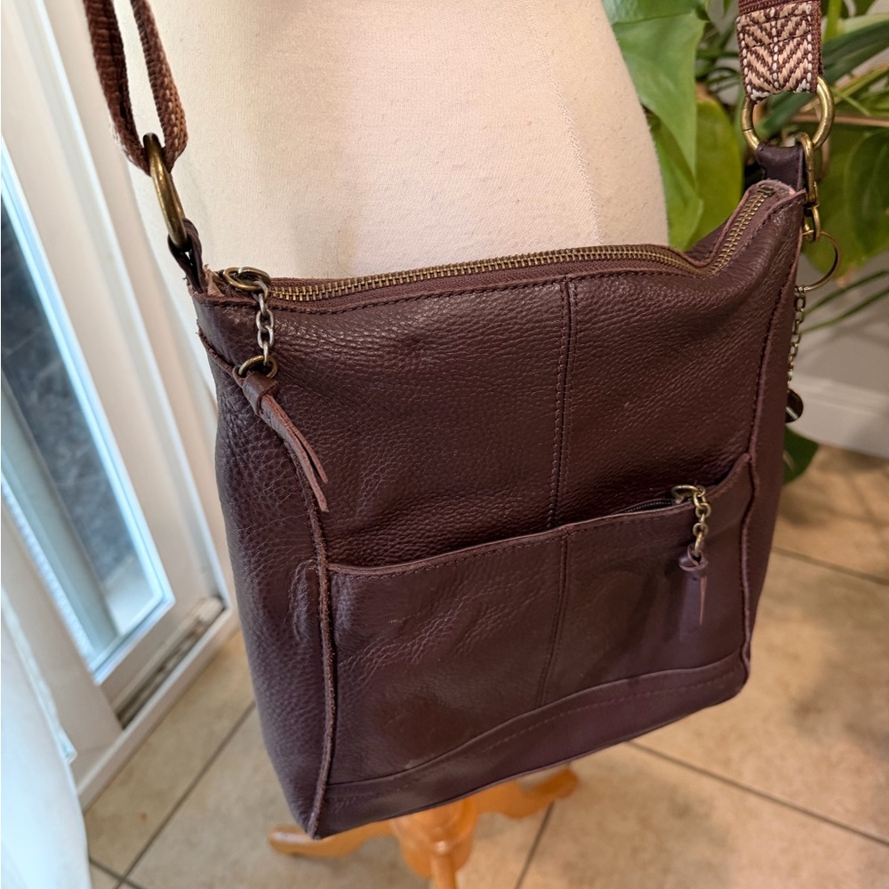 The Sak Brown Leather Crossbody Bag Boho Strap Adjustable Shoulder Purse - Picture 5 of 6